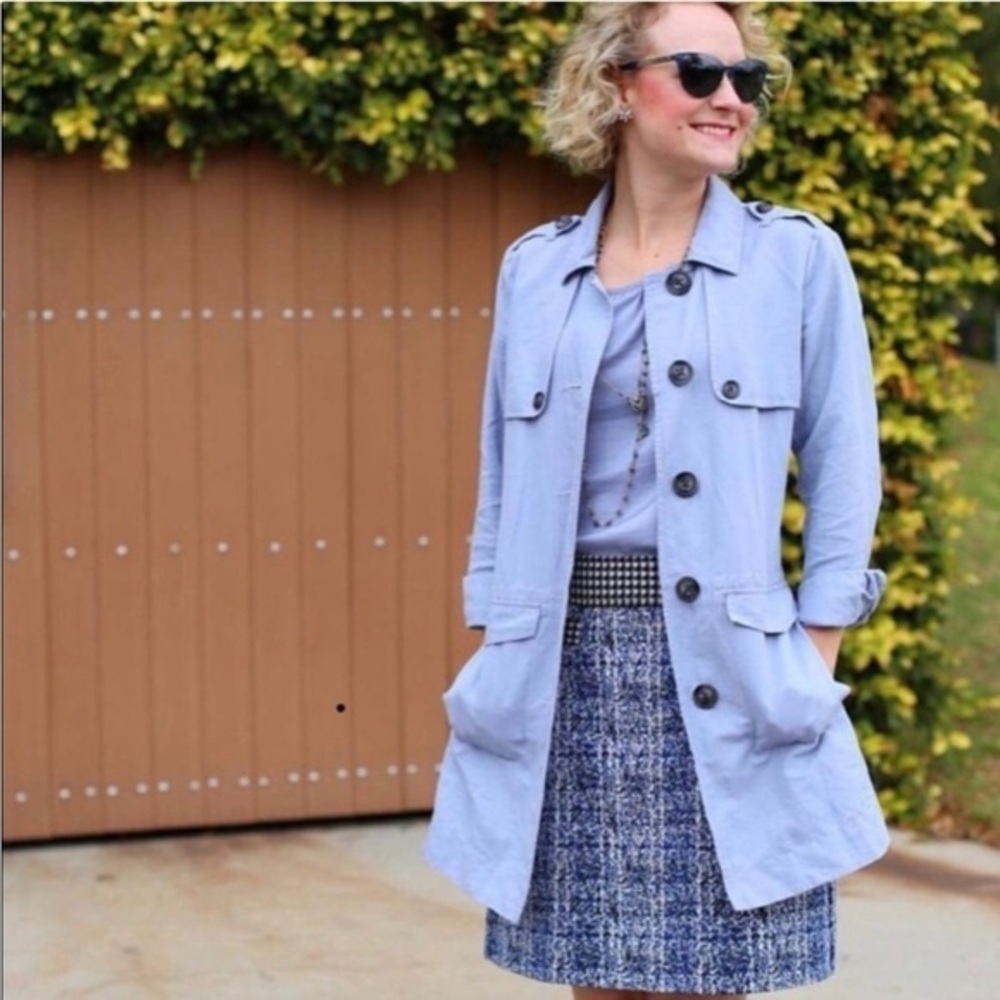 Cabi Tanner Trench Coat Periwinkle Blue, Size M